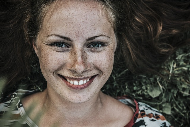 woman, face, freckles